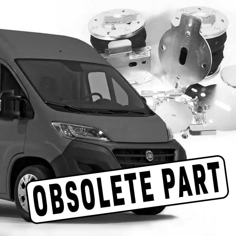 Obsolete PArt logo over car picture and airride kit image