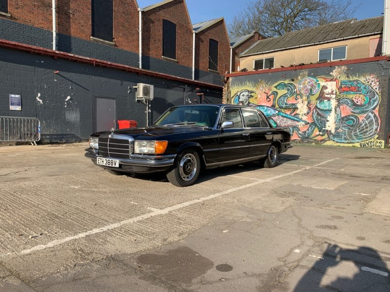 Black Mercedes in the sun