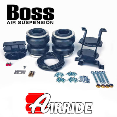 Air Suspension load support black brackets and black double convoluted air springs