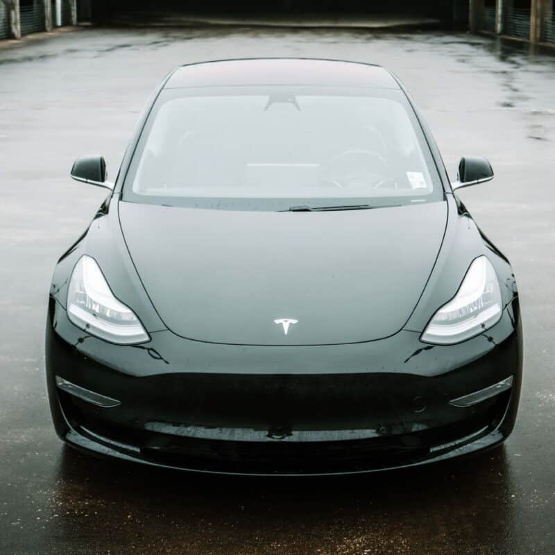 Black Tesla 3 shown parked