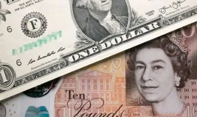 US and British money in same image