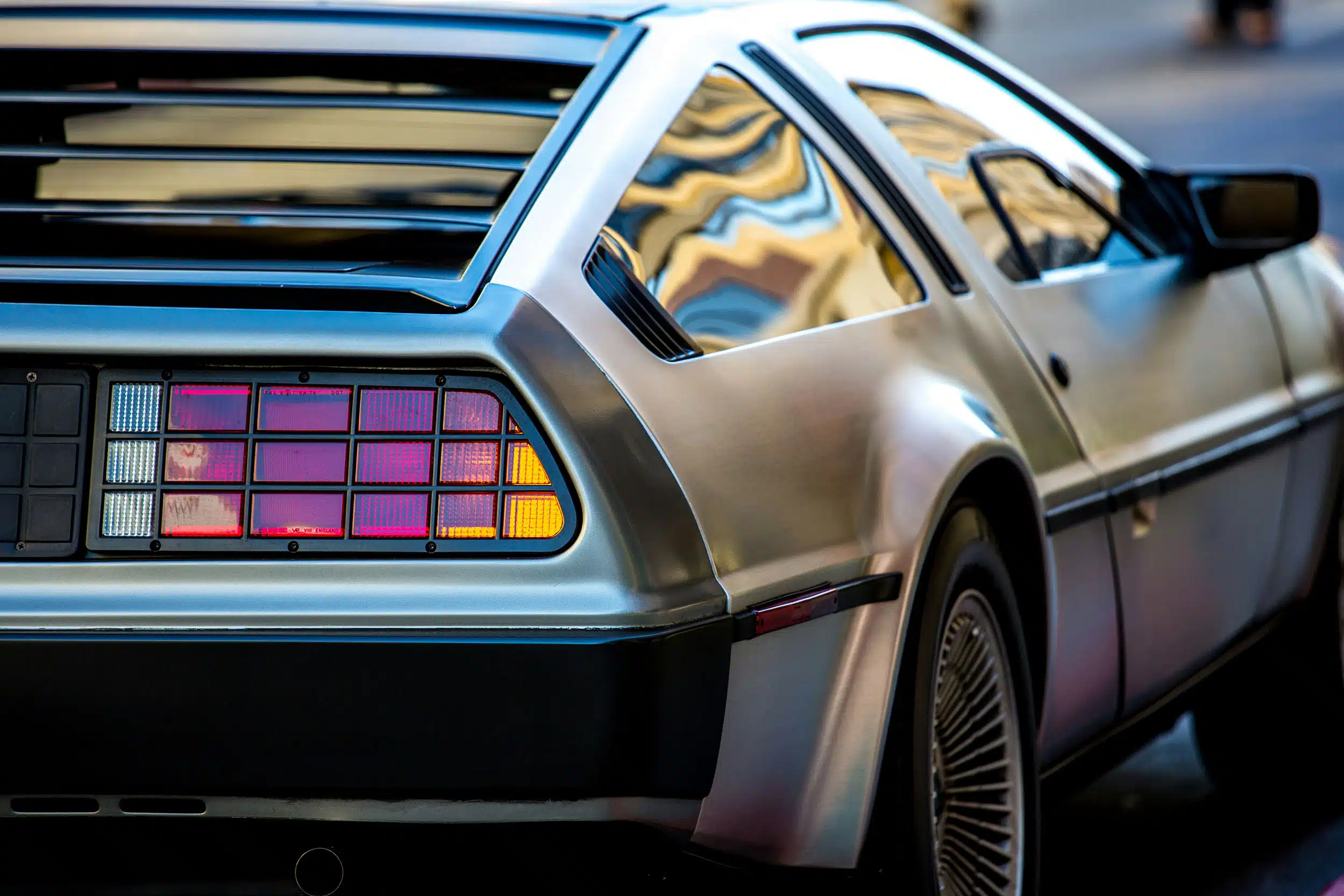 Close up of DeLorean rear end