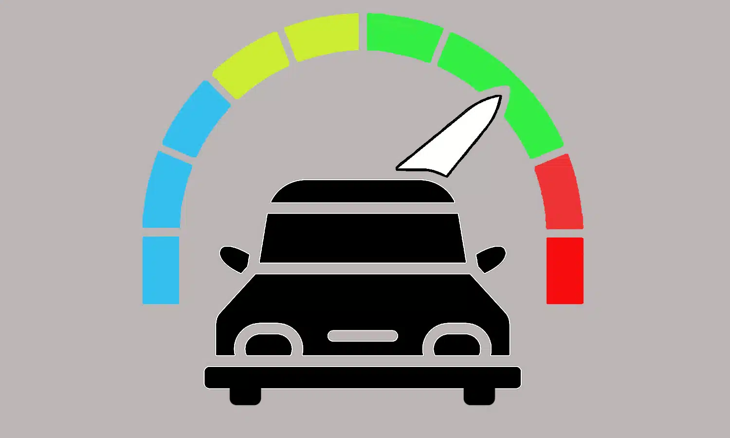 Icon of car and power gauge